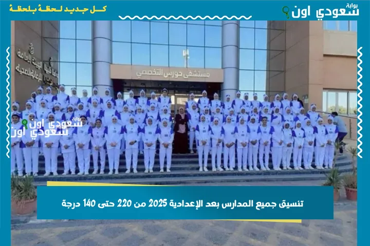 تنسيق جميع المدارس بعد الإعدادية 2025 من 220 حتى 140 درجة