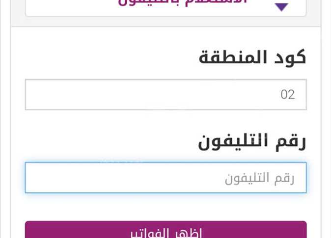 استعلام عن فاتورة التليفون الأرضي