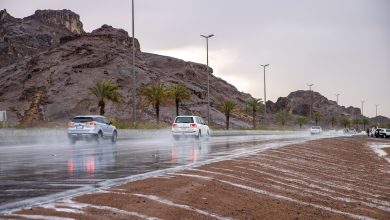 رياح وأمطار غزيرة على منطقة حائل و