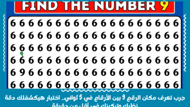 جرب تعرف مكان الرقم 9 بين الأرقام في 5 ثواني.. اختبار هيكشفلك دقة نظرك وتركيزك في أقل من دقيقة
