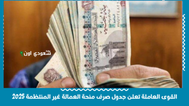 القوى العاملة تعلن جدول صرف منحة العمالة غير المنتظمة 2025
