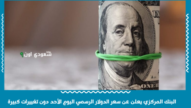 البنك المركزي يعلن عن سعر الدولار الرسمي اليوم الأحد دون تغييرات كبيرة