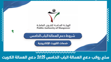 سلم رواتب دعم العمالة الباب الخامس 2025 دعم العمالة الكويت