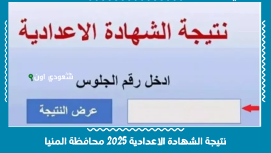 نتيجة الشهادة الاعدادية 2025 محافظة المنيا