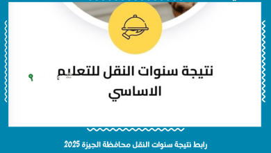 رابط نتيجة سنوات النقل محافظة الجيزة 2025