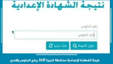 نتيجة الصف الثالث الاعدادي محافظة الجيزة