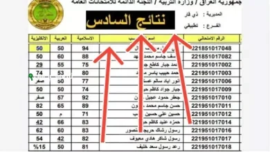 نتائج السادس الإعدادي 2025 محافظة البصرة الدور الأول