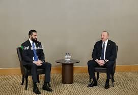 وزير الخارجية السوري فيصل الشرع مع رئيس جمهورية أذربيجان إلهام علييف
