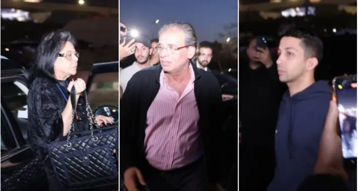 خالد يوسف وإسعاد يونس وهشام جمال في عزاء سليمان عيد