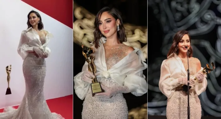 بسمة بوسيل بتحصد أول جايزة ليها