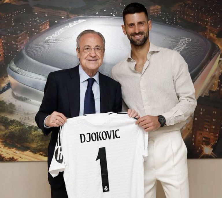 نوفاك ديوكوفيتش يتواجد في برنابيو ويهنئ فينيسيوس