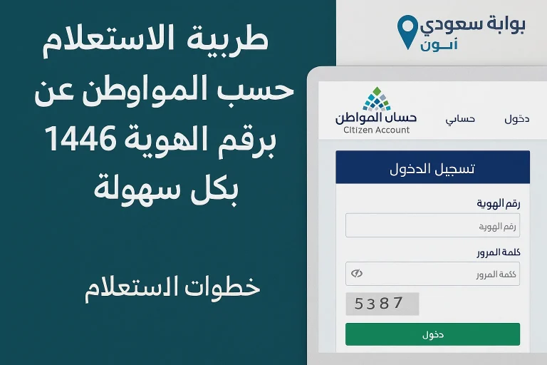 الاستعلام عن حساب المواطن برقم الهوية 1446