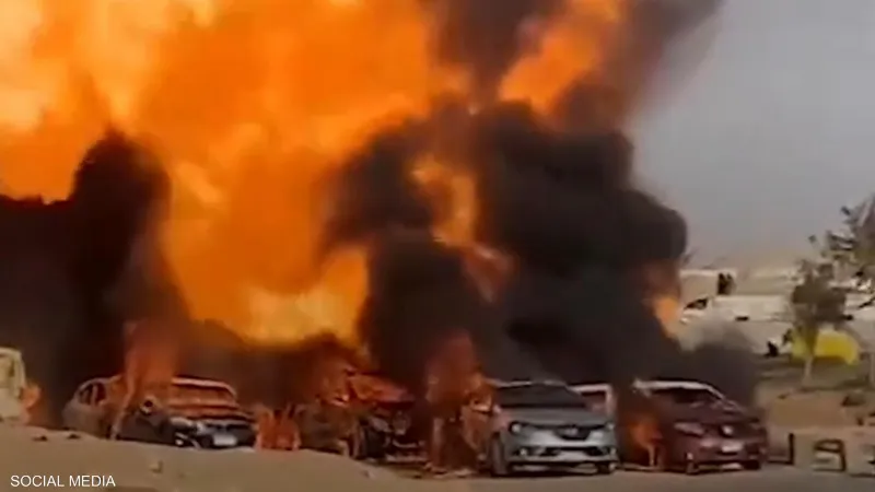 فيديو حريق ضخم في مصر