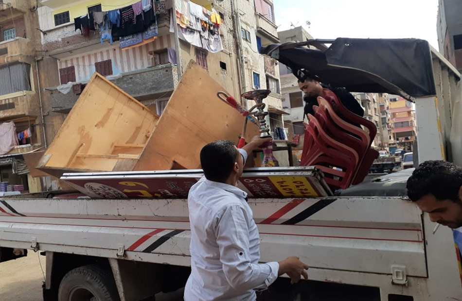 1634 حالة إشغال في حملات بـ 4 أحياء بالإسكندرية