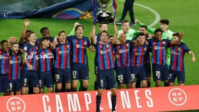 تتويج برشلونة بلقب الدوري الإسباني