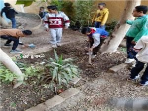 طلاب المدارس يساهمون في مشروع زراعة الأشجار بحديقة السديم