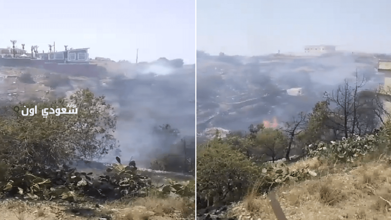 حريق في جبل المندق