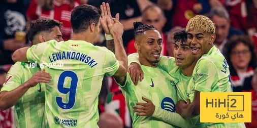 برشلونة يحتفل بثلاثية على بيلباو وليفاندوفسكي يسجل 100 هدف