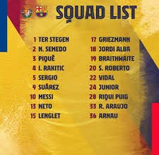 قائمة برشلونة لمباراة بلد الوليد