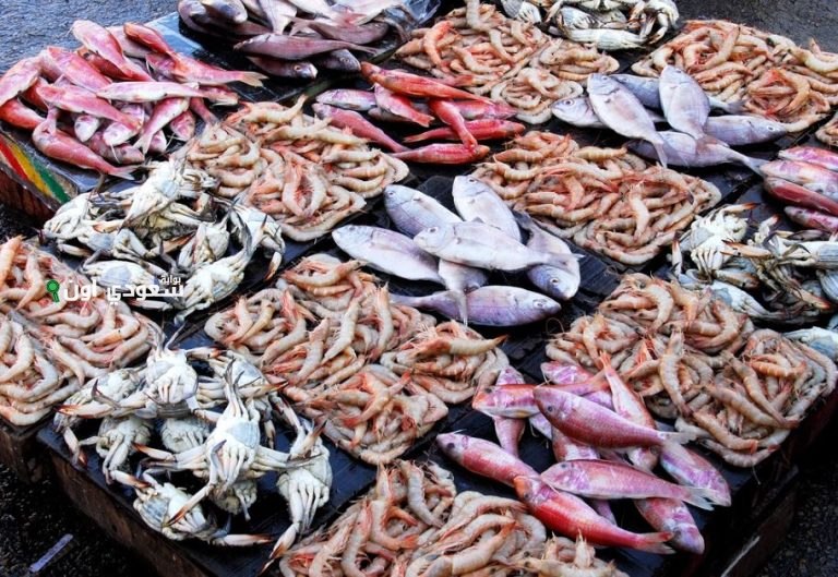أسعار الأسماك والمأكولات البحرية في سوق العبور
