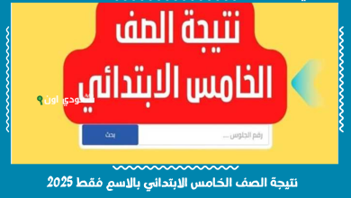 نتيجة الصف الخامس الابتدائي بالاسم فقط 2025