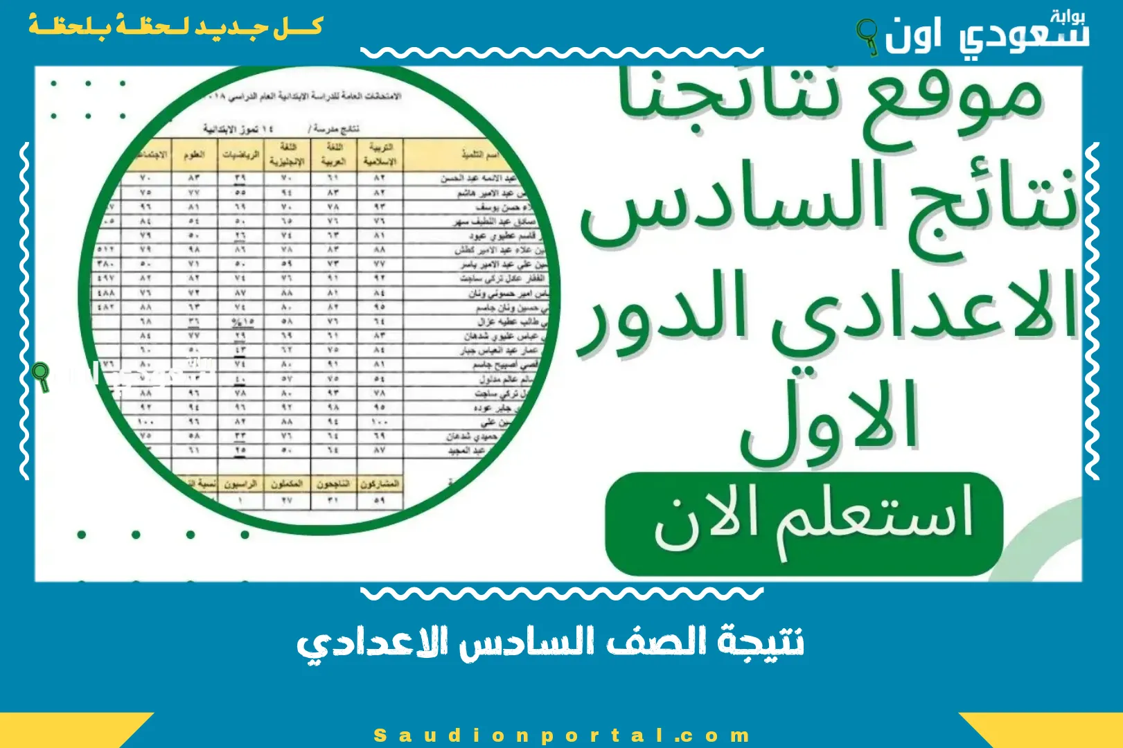 نتيجة الصف السادس الاعدادي