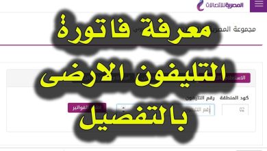 طريقة للاستعلام عن فاتورة التليفون الأرضي