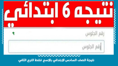 نتيجة الصف السادس الابتدائي بالاسم فقط الترم الثاني