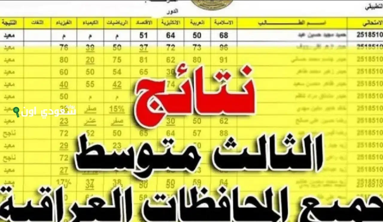 التعليم العراقي يطرح نتائج الثالث متوسط 2025 الديوانية للاستعلام بالاسم والرقم الامتحاني