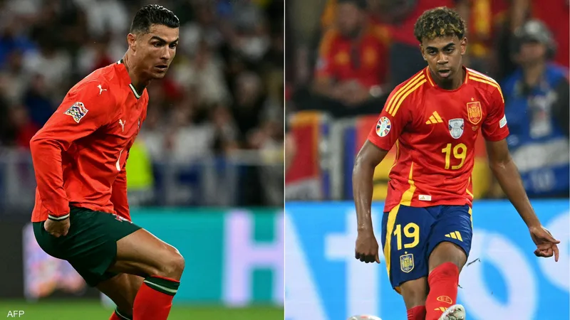 رونالدو ويامال يتواجهان في مباراة نارية بين البرتغال وإسبانيا في نهائي الأمم الأوروبية