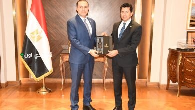 استقبال وزير الشباب والرياضة للسفير القطري