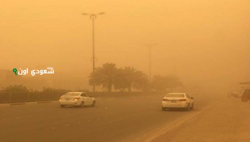 رياح قوية وعواصف رملية تضرب منطقة نجران