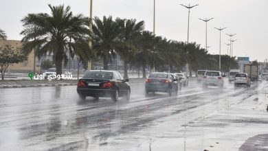 هطول أمطار متوسطة في منطقة جازان