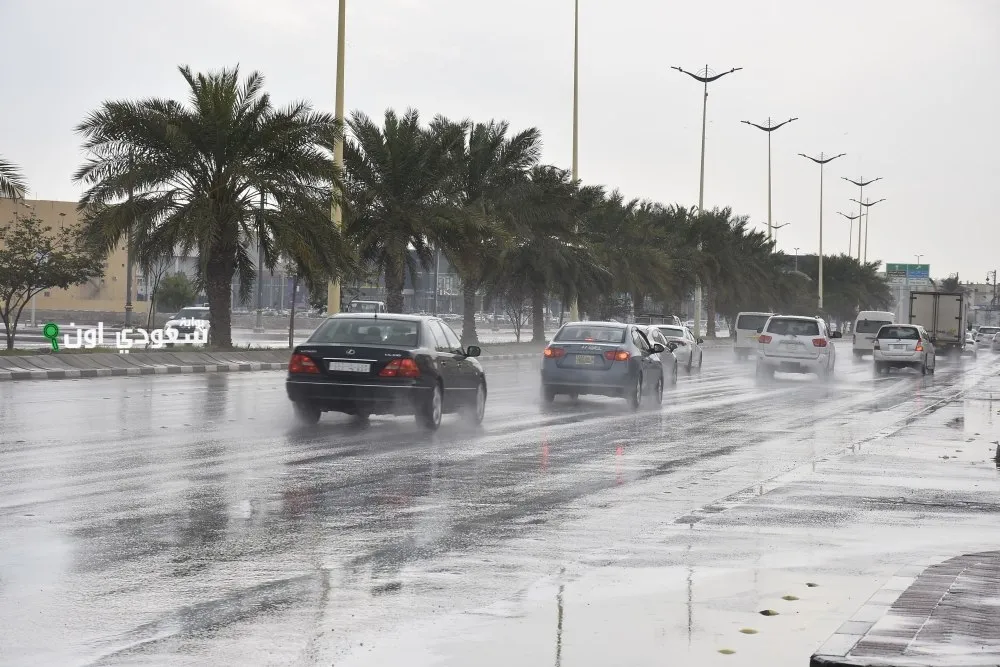 هطول أمطار متوسطة في منطقة جازان