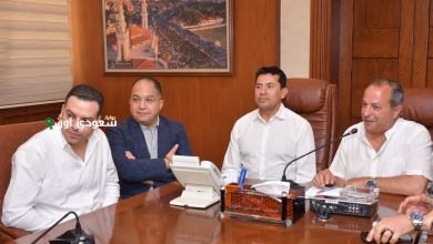 محافظ بورسعيد يستقبل وزير الرياضة ورئيس نادي المصري