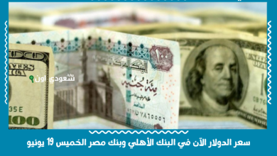 سعر الدولار الآن في البنك الأهلي وبنك مصر الخميس 19 يونيو