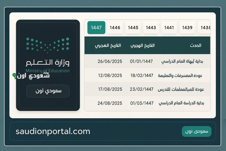 التقويم الدراسي 1447