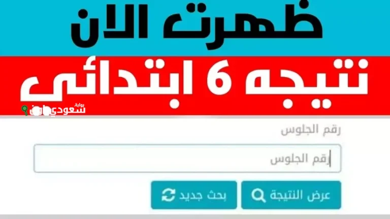 نتيجة الصف السادس الابتدائي برقم الجلوس والاسم