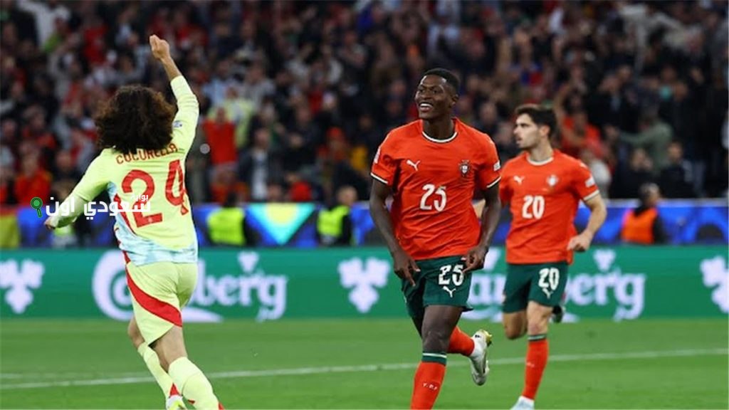 البرتغال تواجه إسبانيا ونونو مينديز يسجل التعادل للبرازيل الأوروبية في الدقيقة 26 صور