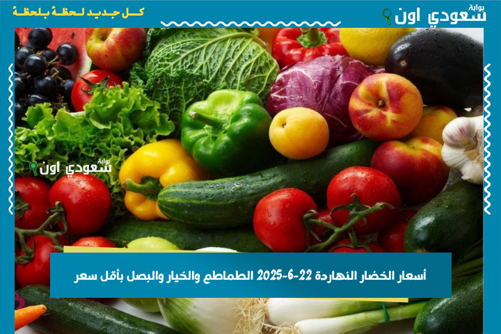 من سوق العبور وجملة التجار.. أسعار الخضار النهاردة 22-6-2025 الطماطم والخيار والبصل بأقل سعر