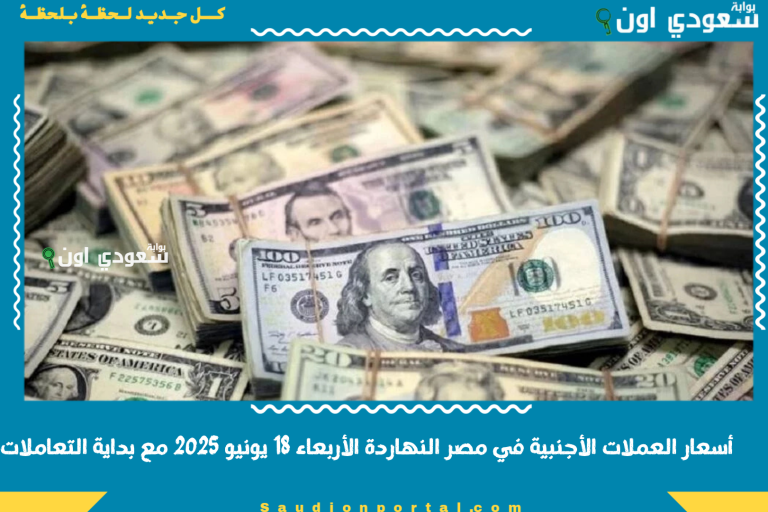 أسعار العملات الأجنبية في مصر النهاردة الأربعاء 18 يونيو 2025 مع بداية التعاملات