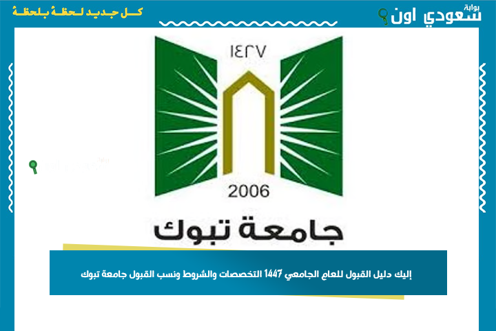 كيف يتم قبولك في جامعة تبوك؟! إليك دليل القبول للعام الجامعي 1447 التخصصات والشروط ونسب القبول