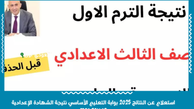 استعلام عن النتائج 2025 بوابة التعليم الأساسي نتيجة الشهادة الإعدادية moe.gov.eg