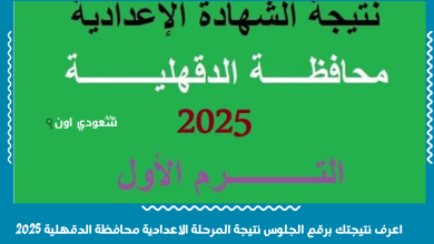 اعرف نتيجتك برقم الجلوس نتيجة المرحلة الاعدادية محافظة الدقهلية 2025
