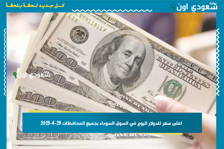 الدولار بكام النهاردة؟! اعلى سعر للدولار اليوم في السوق السوداء بجميع المحافظات 29-6-2025