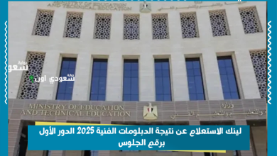 لينك الاستعلام عن نتيجة الدبلومات الفنية 2025 الدور الأول برقم الجلوس