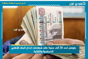 بتوصل لحد 20 ألف جنيه! عائد شهادات ادخار البنك الأهلي الخماسية والثلاثية