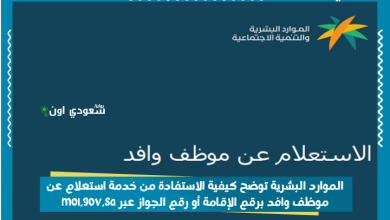 الموارد البشرية توضح كيفية الاستفادة من خدمة استعلام عن موظف وافد برقم الإقامة أو رقم الجواز عبر mol.gov.sa
