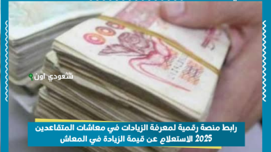 رابط منصة رقمية لمعرفة الزيادات في معاشات المتقاعدين 2025 الاستعلام عن قيمة الزيادة في المعاش