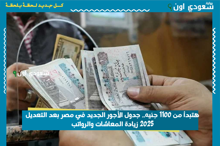 هتبدأ من 1100 جنيه.. جدول الأجور الجديد في مصر بعد التعديل 2025 زيادة المعاشات والرواتب